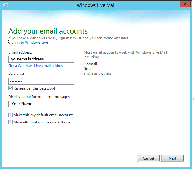 Configure Windows Live Mail for Office 365 Hosted Exchange | 4iT