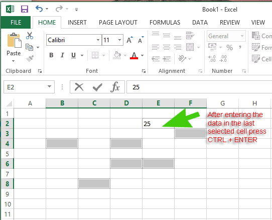 How To Repeat Same Value In Multiple Cells In Excel