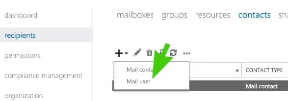 Create-New-Mail-User-Office365