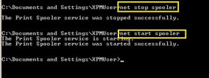 cmd command to stop print spooler