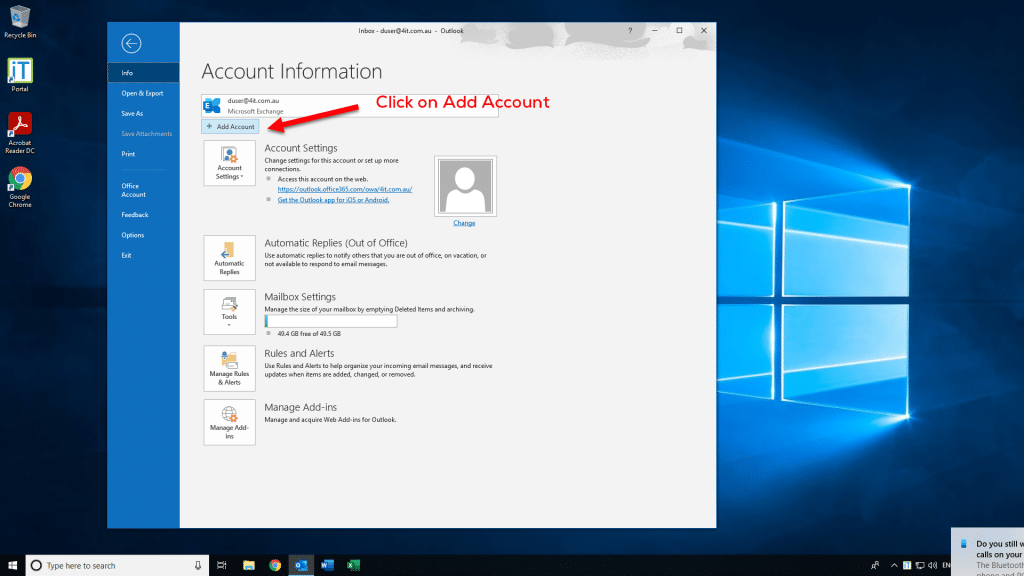 How to add an Office 365 Email Account to Outlook 2019 | 4iT