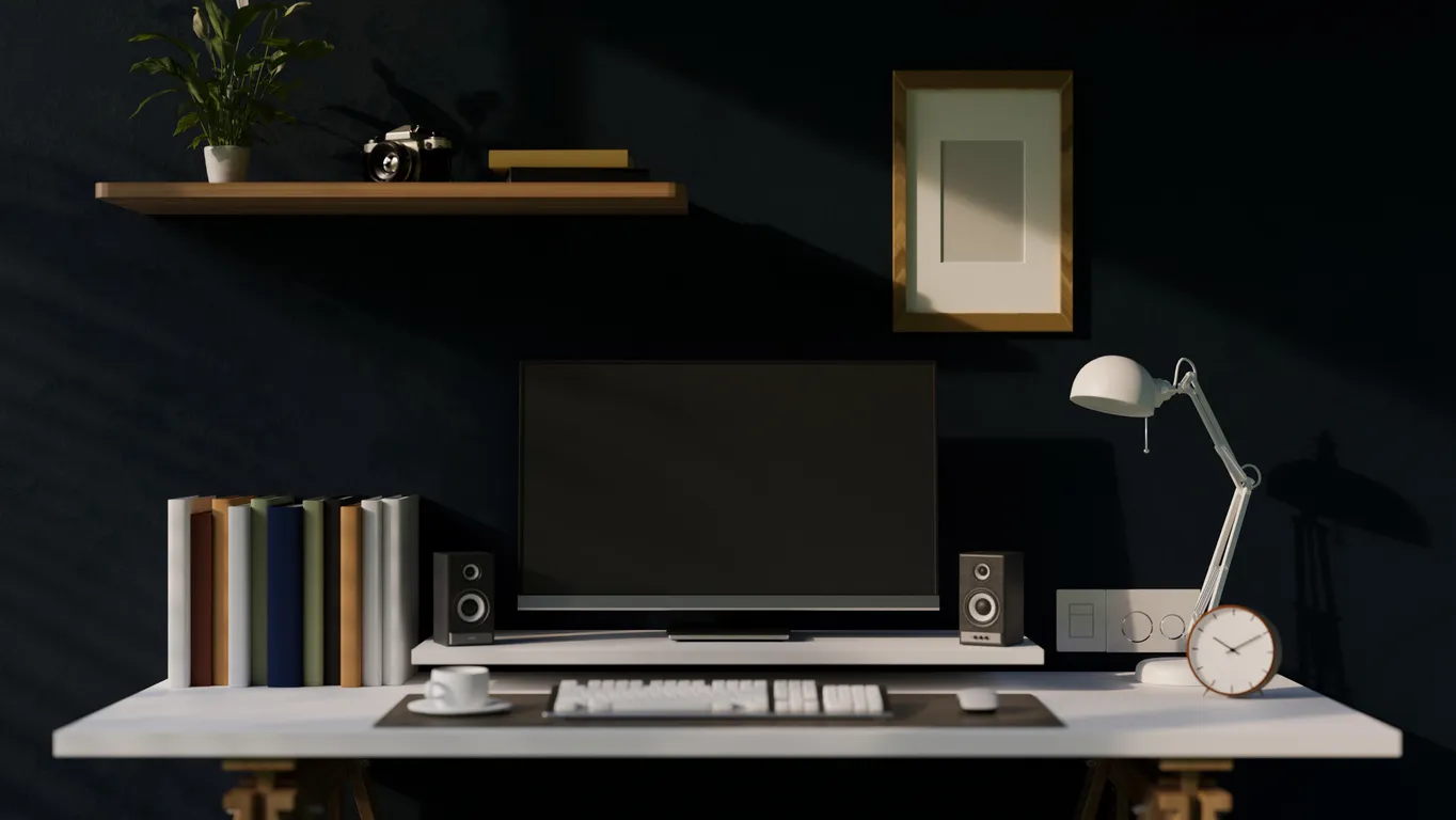 Office laptop and monitor with security software interface representing endpoint detection and response for Australian SMEs