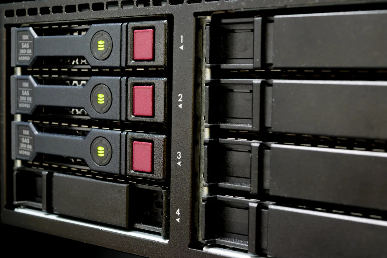 Server hardware and backup storage in a Sydney office representing ransomware recovery