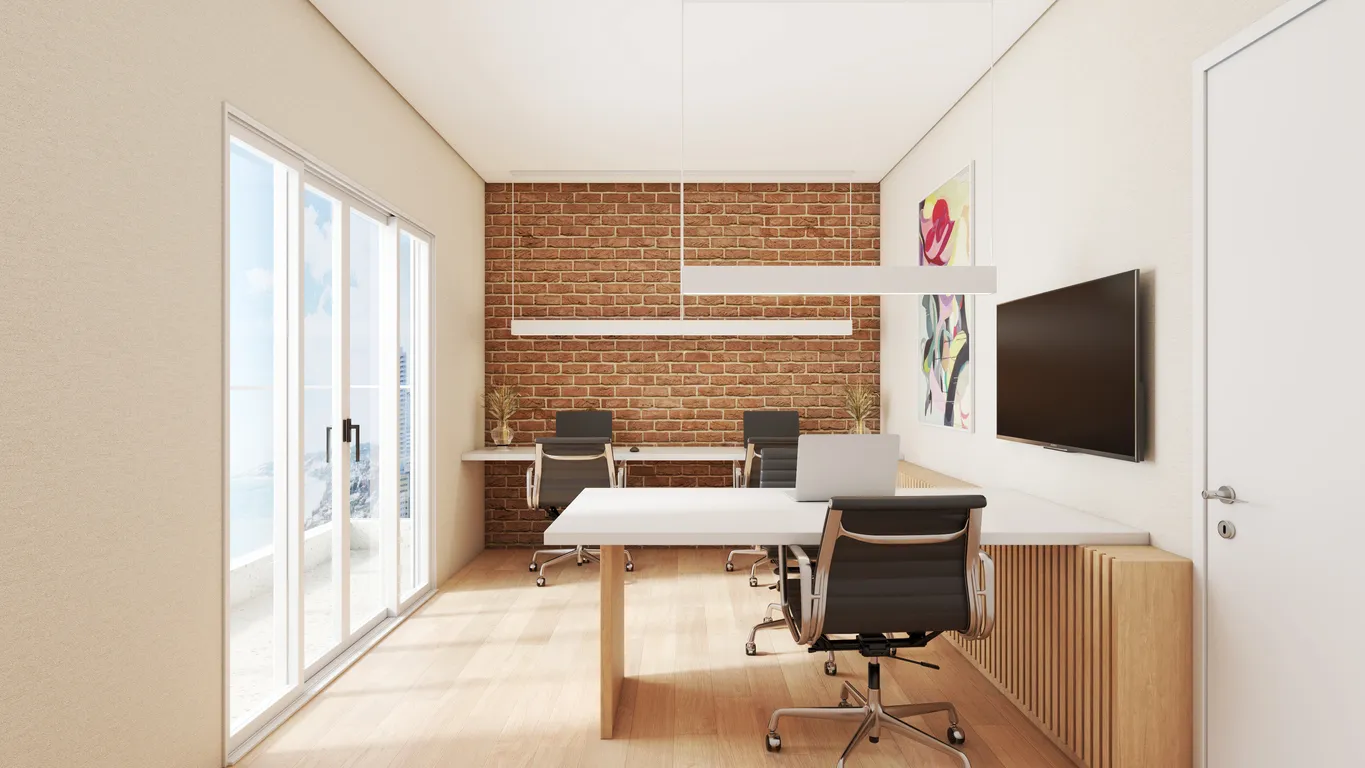 Small business office workspace with laptops and desk representing IT support options for Australian SMEs