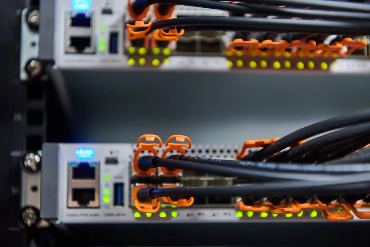 UniFi managed PoE switch installed by 4iT in a Sydney business rack