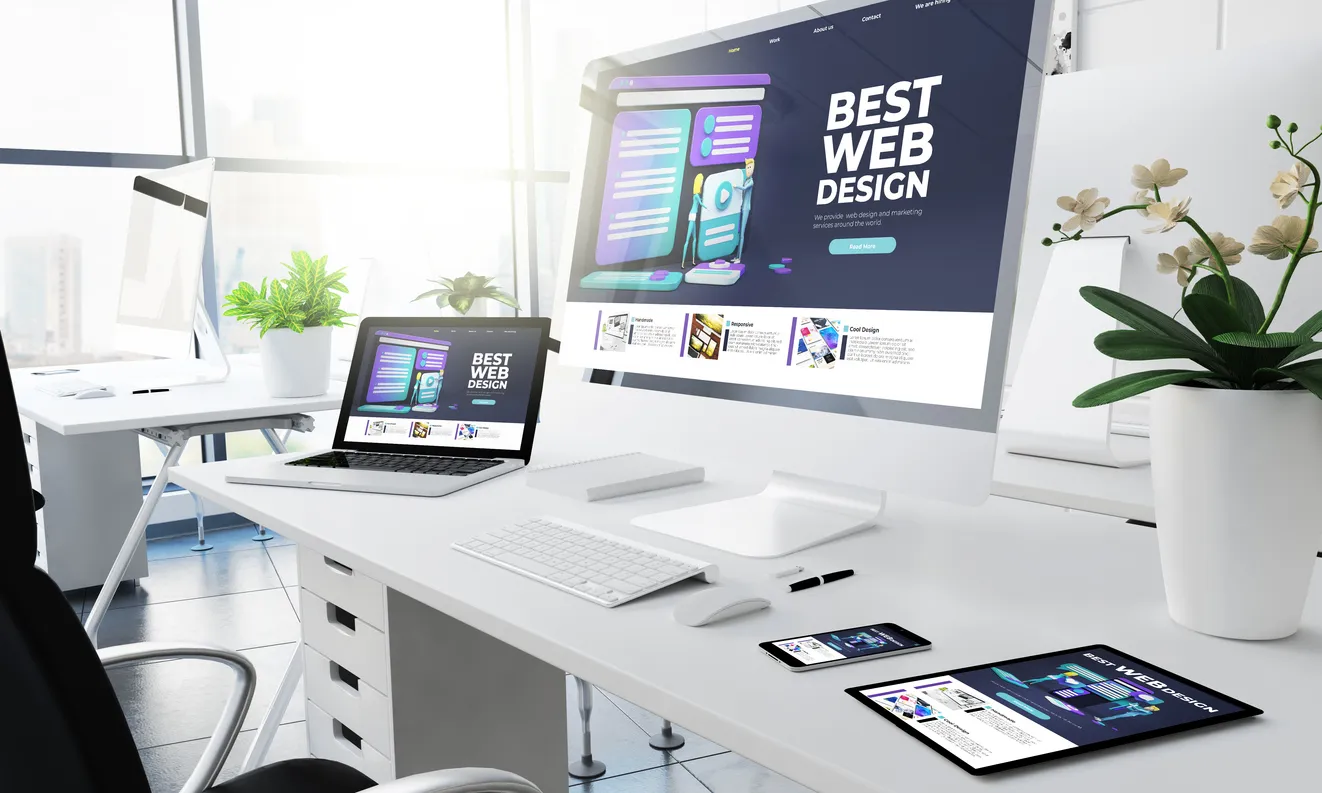 Reviewing an outdated business website that needs a redesign.